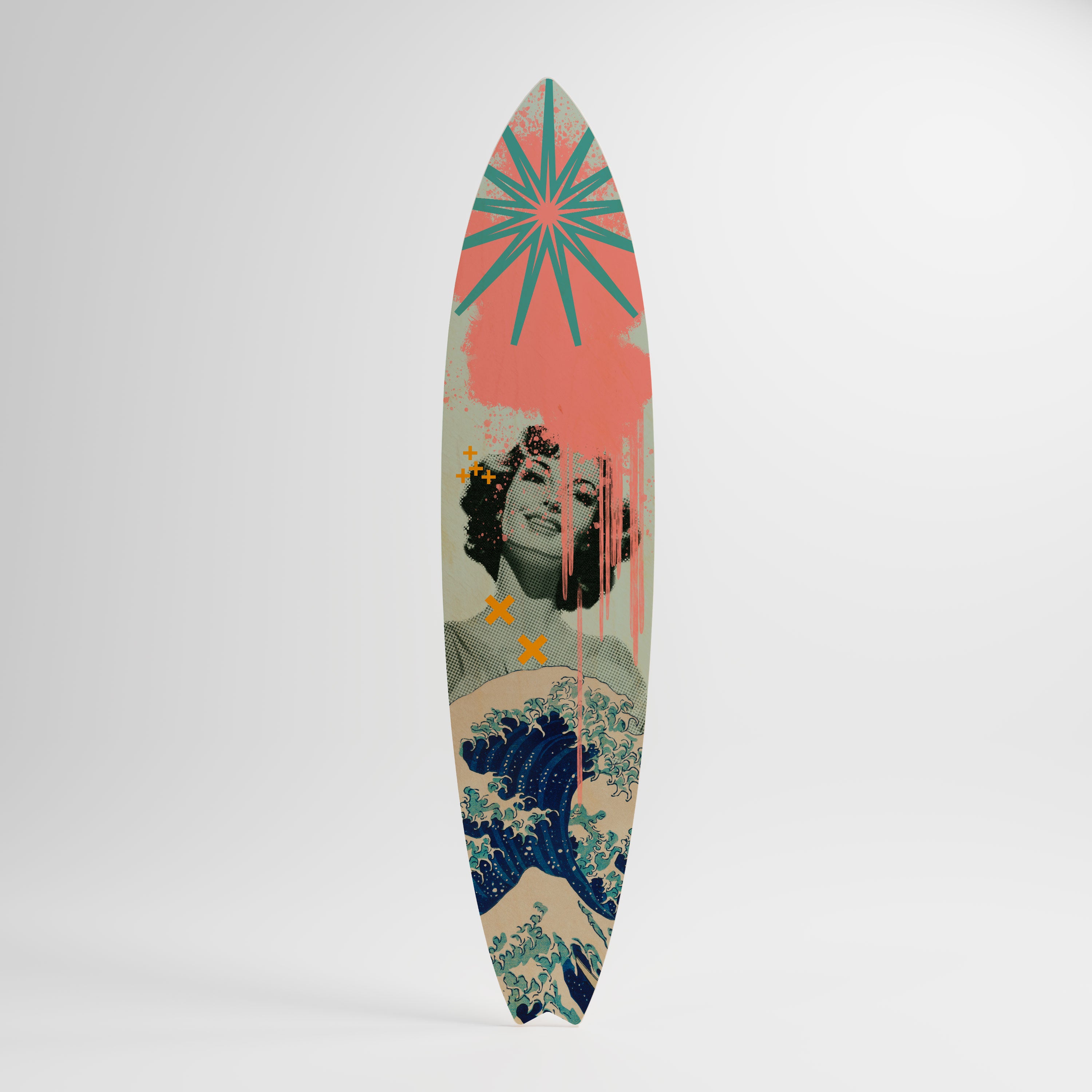 KANAGAWA BEAUTY Surfboard Decorative Panel
