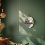 ILLUSIONARY FLOW Oval Art Shelf In Black Finish