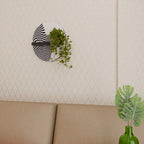 ILLUSIONARY FLOW Oval Art Shelf In Black Finish