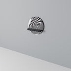 ILLUSIONARY FLOW Round Art Shelf In Black Finish