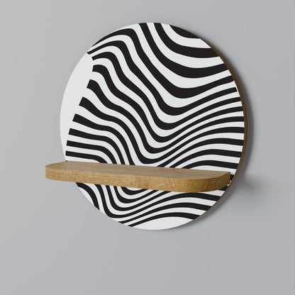 ILLUSIONARY FLOW Round Art Shelf In Oak Effect