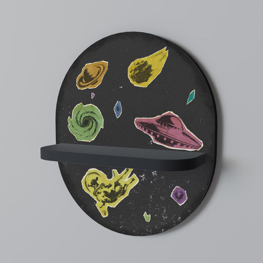 GALAXY MORSEL Oval konsthylla i svart finish