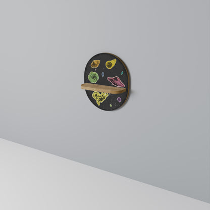 GALAXY MORSEL Oval konsthylla i ekeffekt