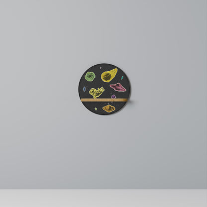 GALAXY MORSEL Round Art Shelf In Oak Effect