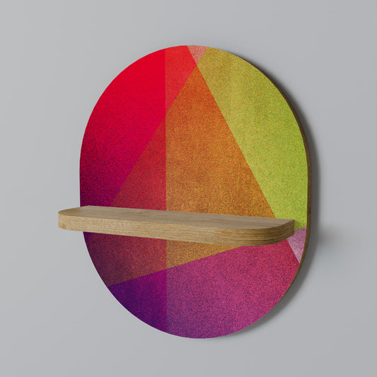 VIVID GEOMETRY Oval konsthylla i ekeffekt