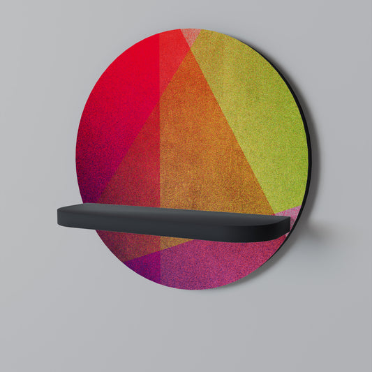 VIVID GEOMETRY Rund konsthylla i svart finish