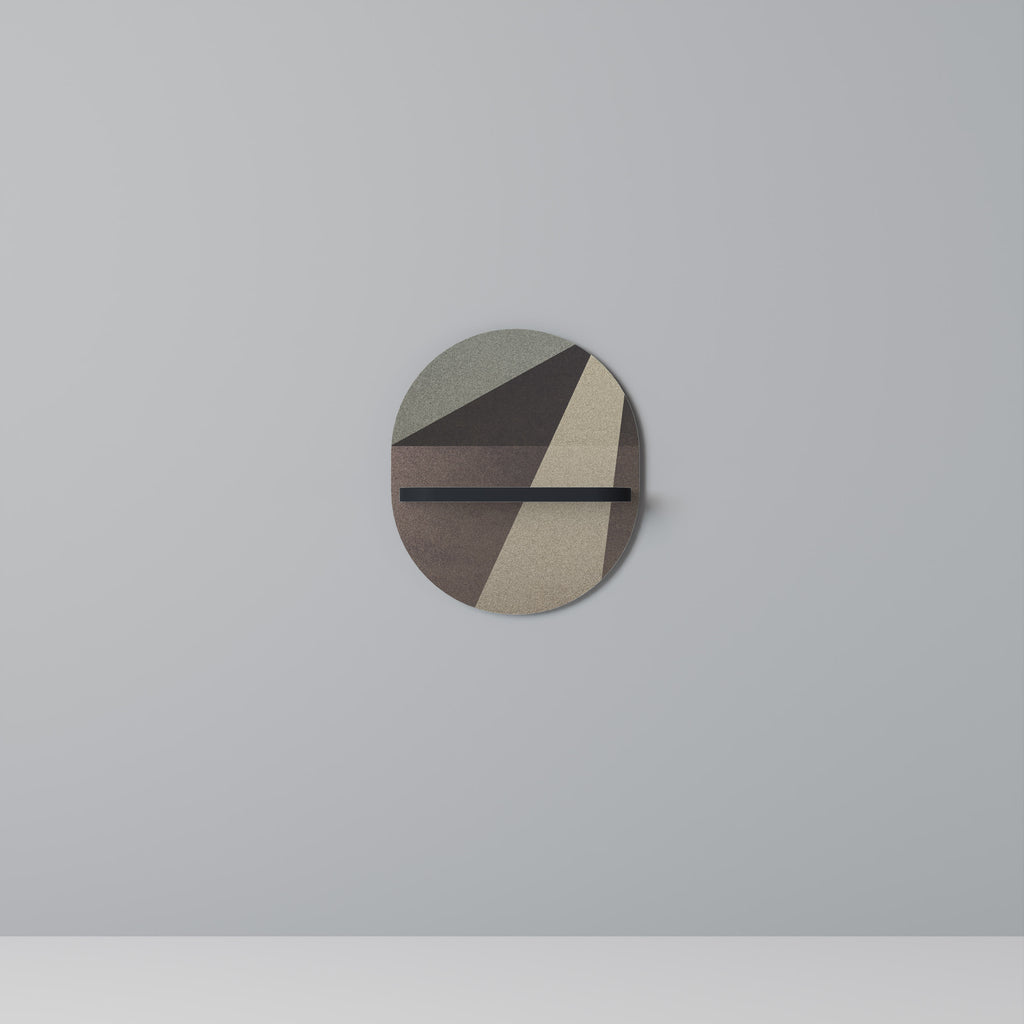 BEIGE GEOMETRY Oval konsthylla i svart finish