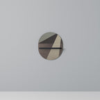 BEIGE GEOMETRY Oval Art Shelf In Black Finish