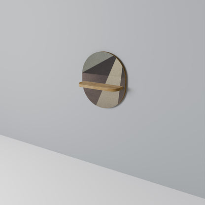 BEIGE GEOMETRY Oval konsthylla i ekeffekt