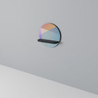 BRIGHT GEOMETRY Round Art Shelf In Black Finish