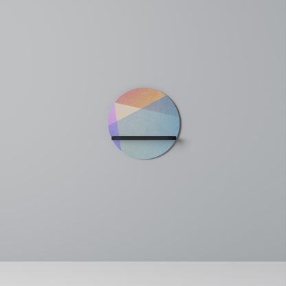 LJUS GEOMETRI Rund konsthylla i svart finish
