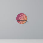 IRREGULAR PINK Round Art Shelf In Black Finish