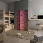 IRREGULAR PINK Dekorativ rumsavdelare – 3 paneler