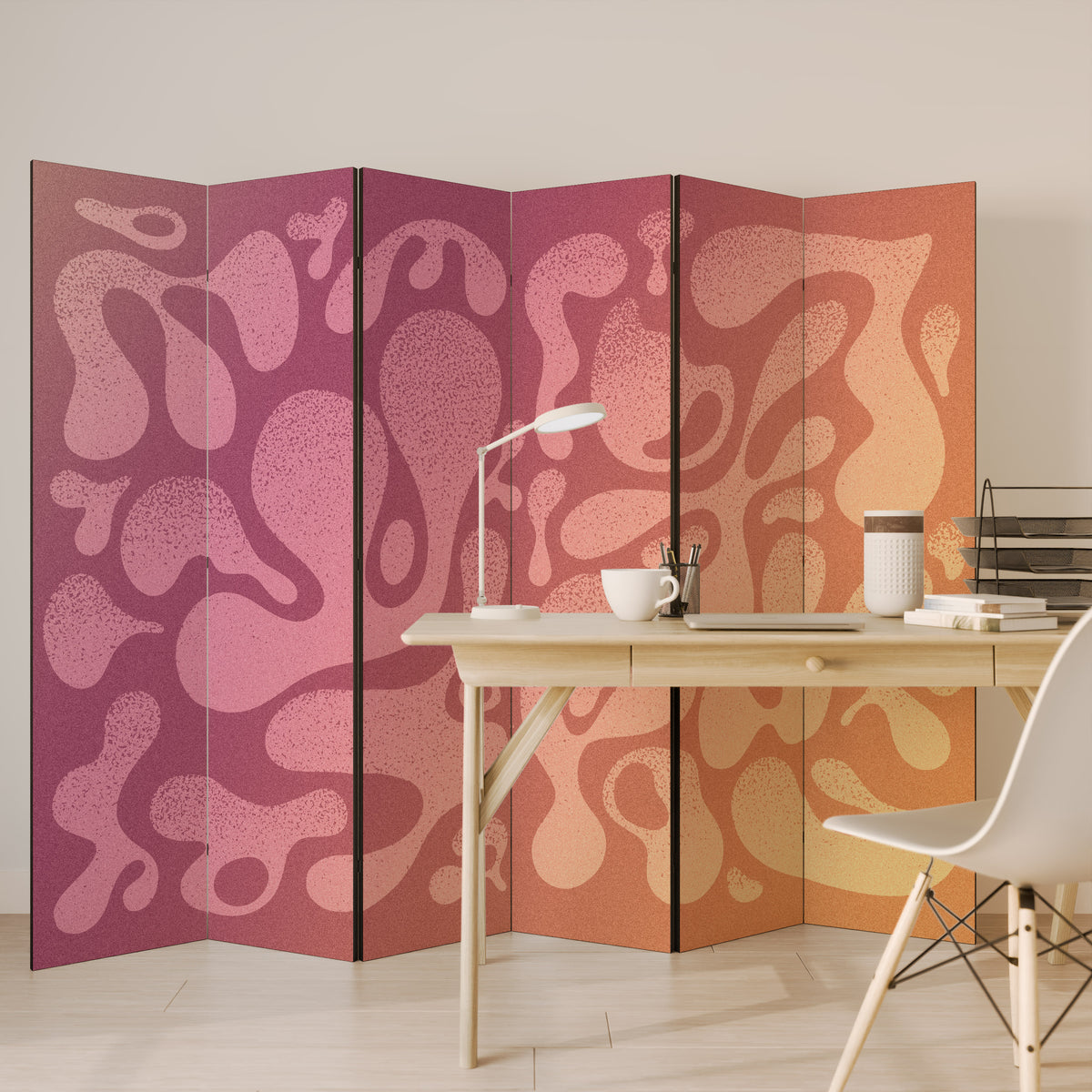 IRREGULAR PINK Rumsavdelare 6 paneler