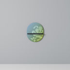 IRREGULAR BLUE Oval Art Hylla i svart finish