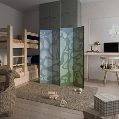 IRREGULAR BLUE Decorative 4-Panel Room Divider