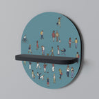 COLLECTIVE STREAM Oval konsthylla i svart finish