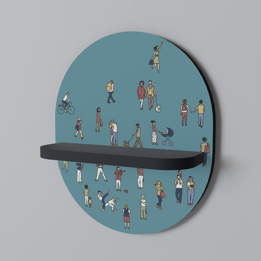 COLLECTIVE STREAM Oval konsthylla i svart finish