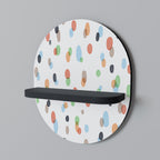 ENERGETIC SPOTS Oval konsthylla i svart finish