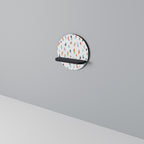 ENERGETIC SPOTS Round Art Shelf In Black Finish