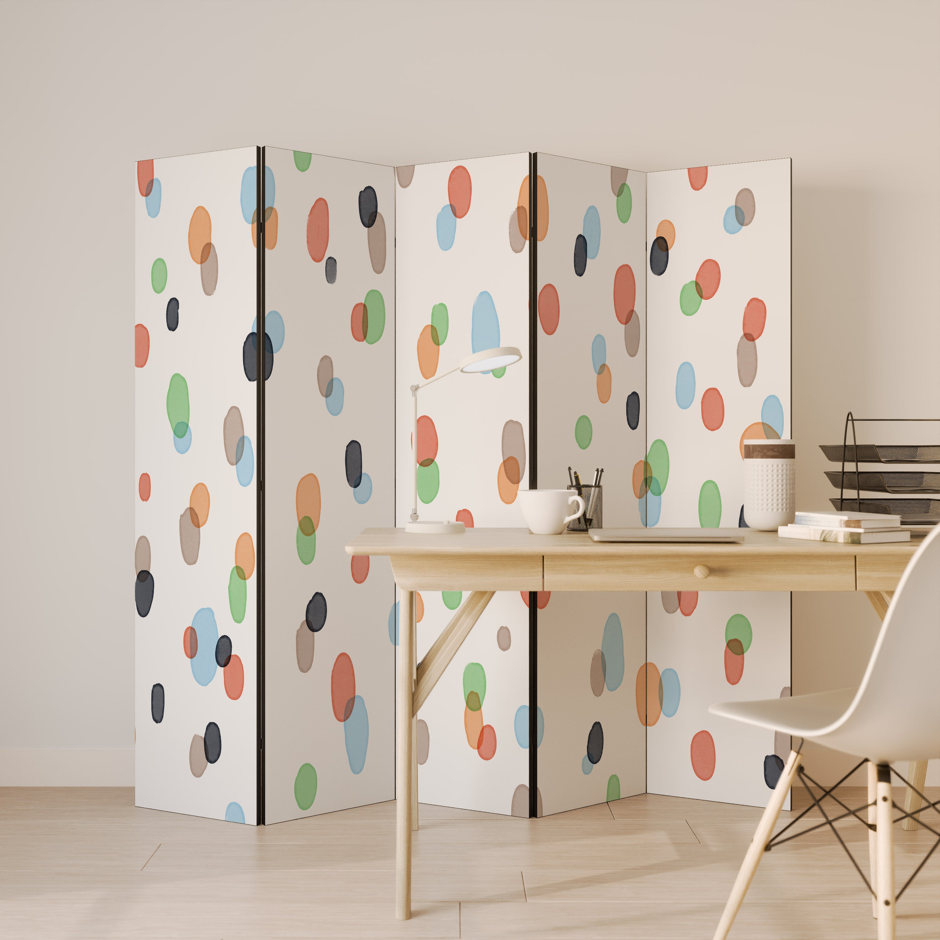 ENERGETIC SPOTS Dekorativ rumsavdelare – 5 paneler