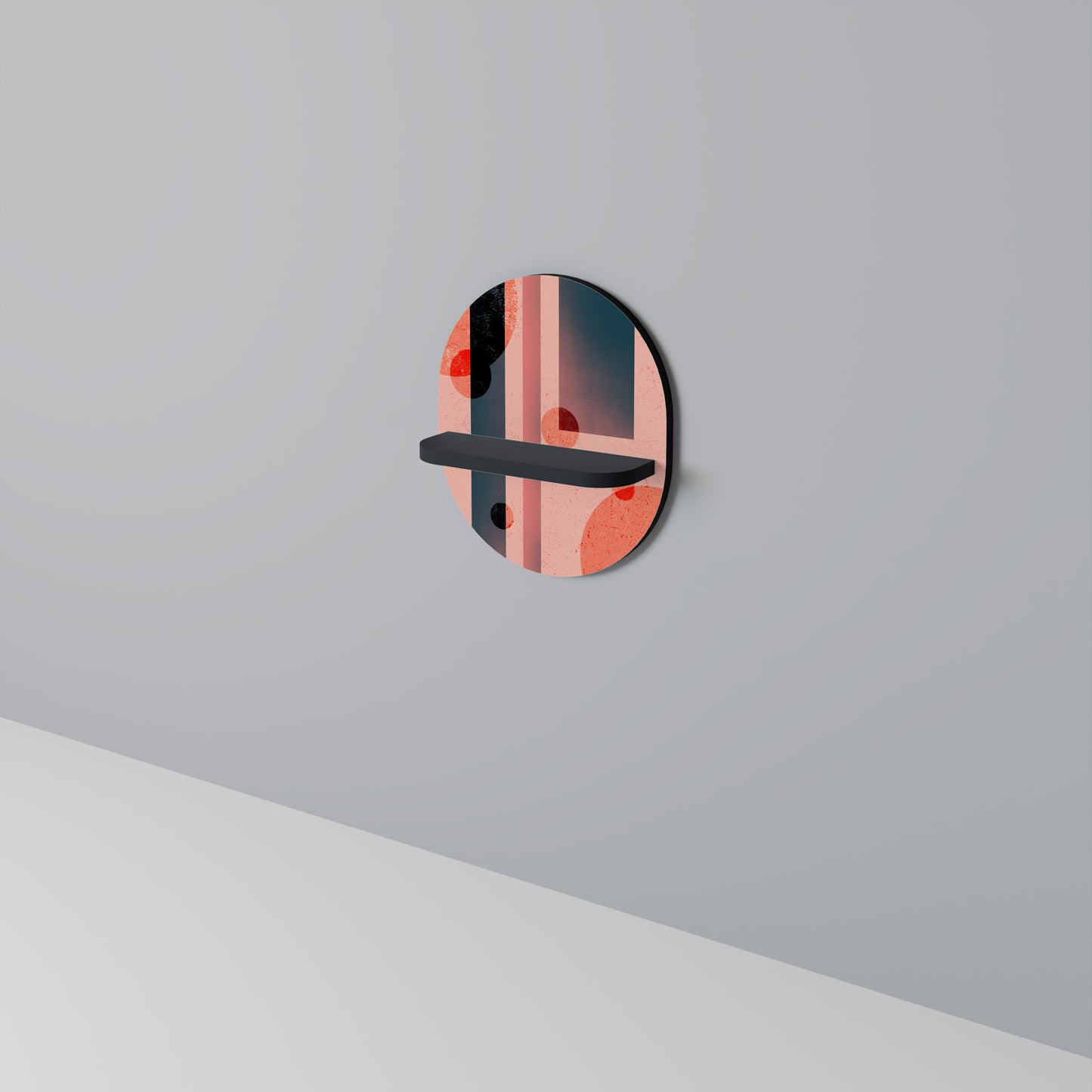 BLUSHED SPECTRUM Oval konsthylla i svart finish