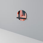 BLUSHED SPECTRUM Round Art Shelf In Black Finish