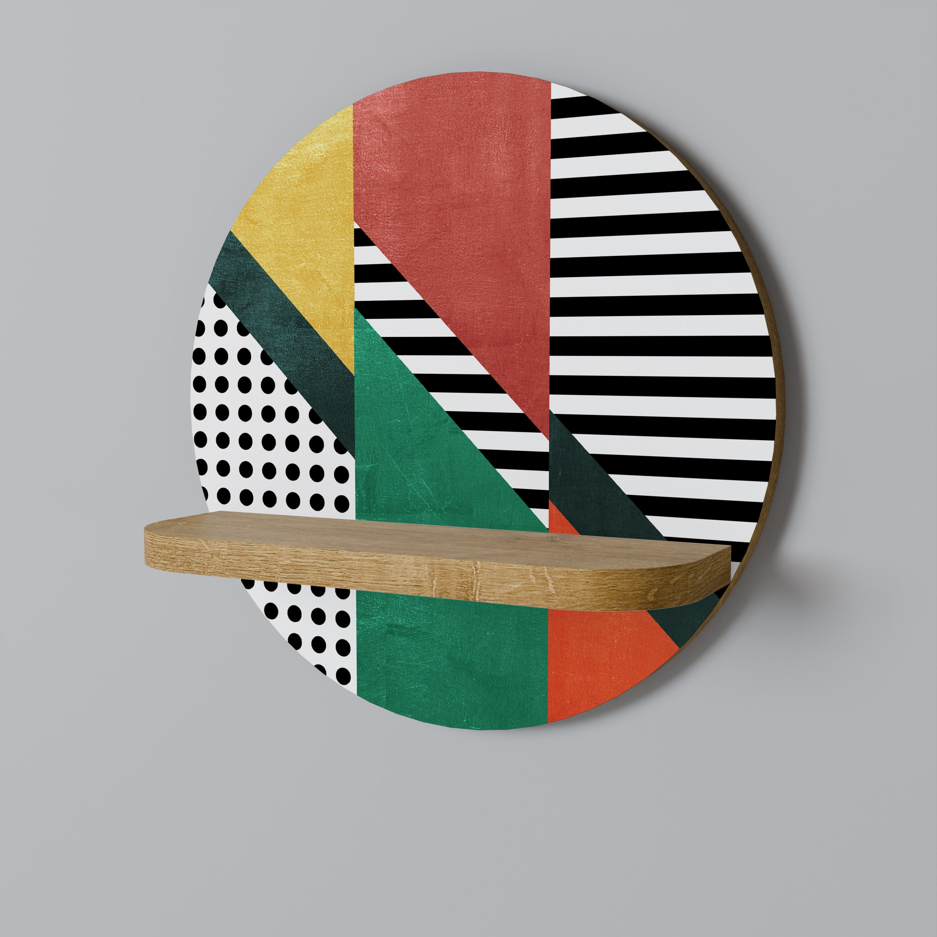 MAKESHIFT ARTISTRY Rund konsthylla i ekeffekt
