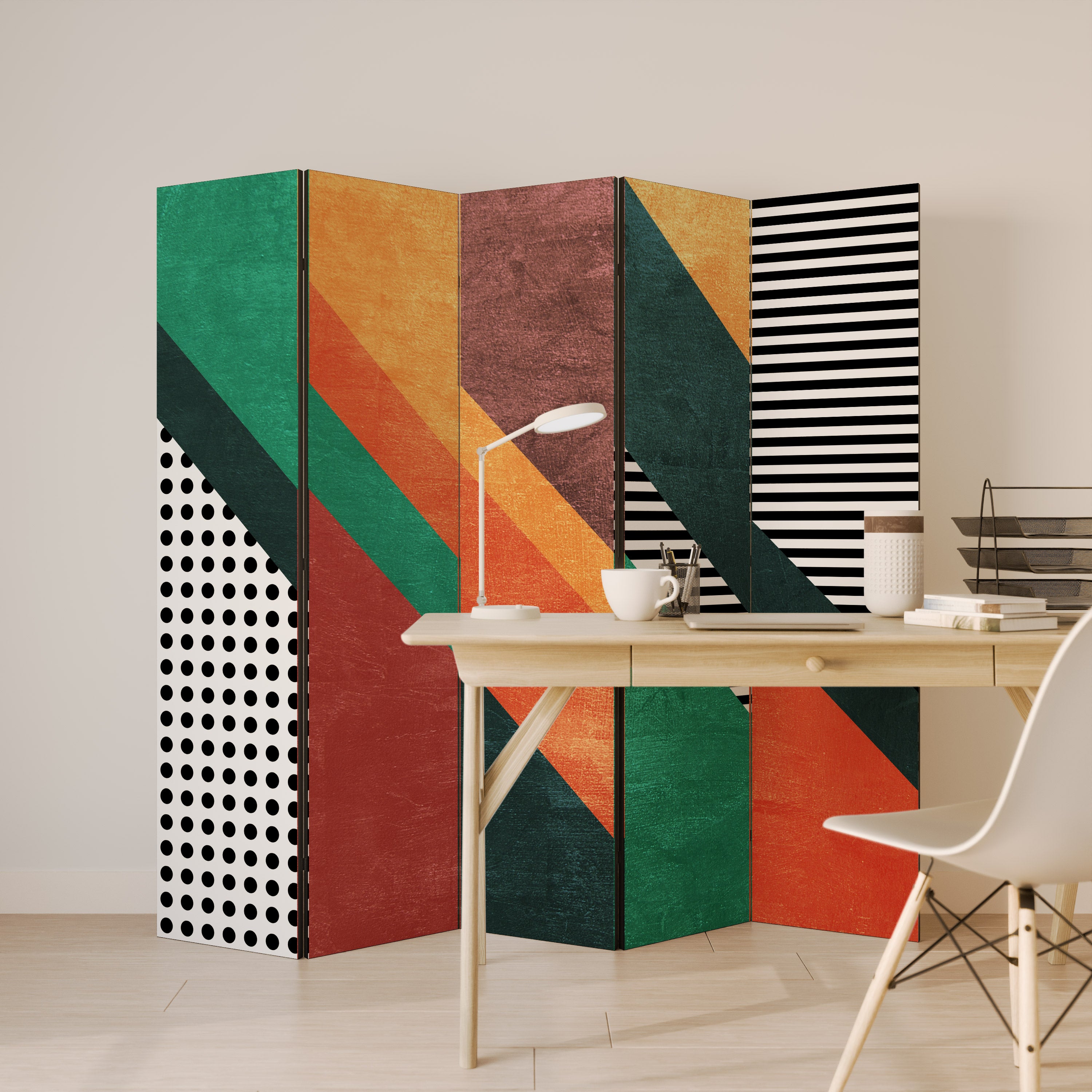MAKESHIFT ARTISTRY Dekorativ rumsavdelare – 5 paneler