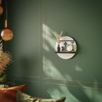 MYTHIC STITCH Round Art Shelf In Black Finish