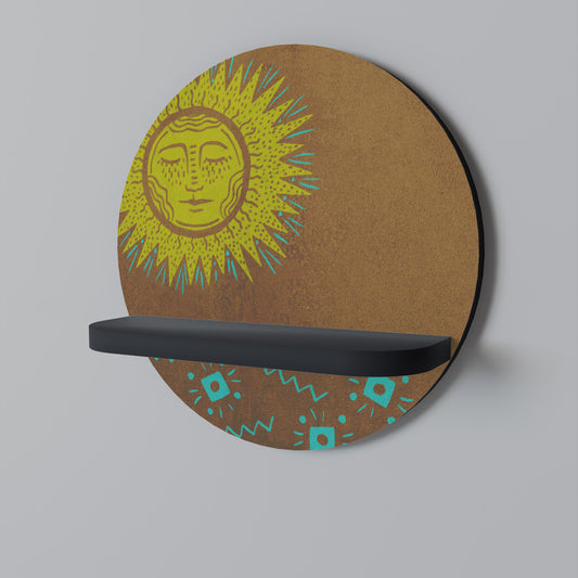 SUNSHINE PRAISE Rund konsthylla i svart finish