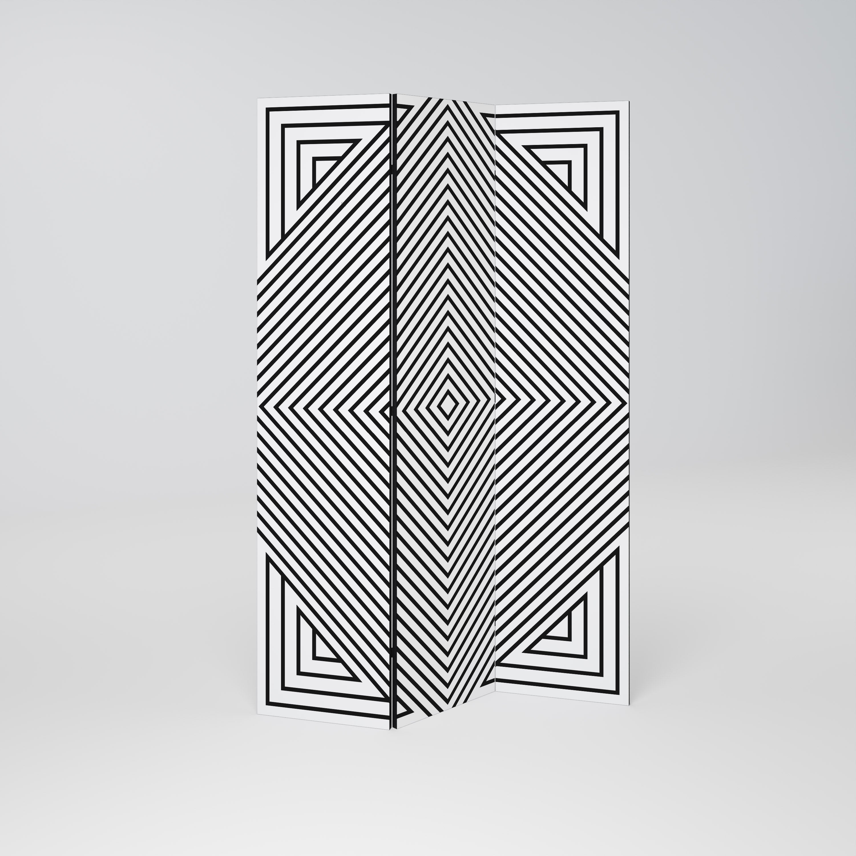 POLYGON ILLUSION Dekorativ rumsavdelare med 3 paneler