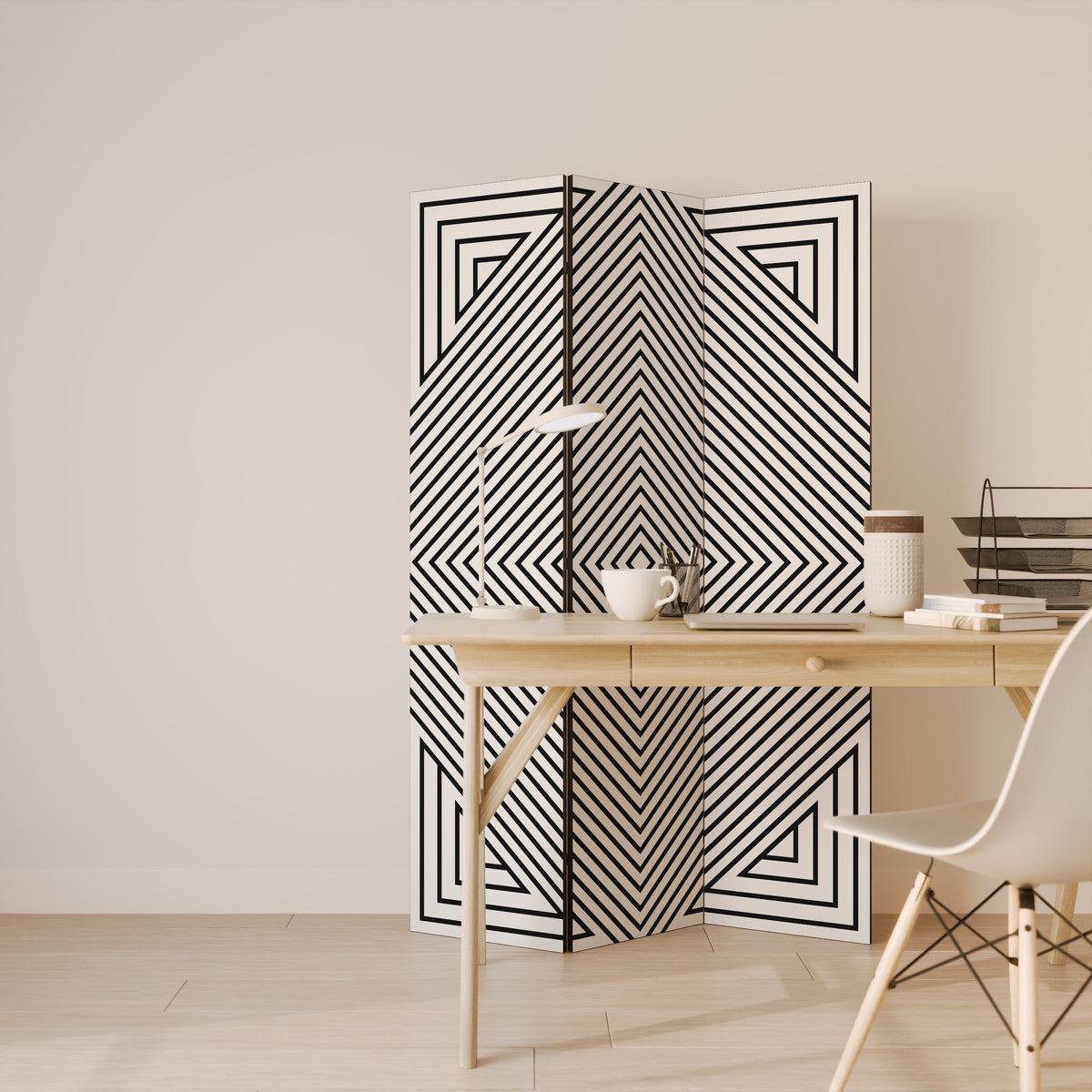 POLYGON ILLUSION Dekorativ rumsavdelare – 3 paneler