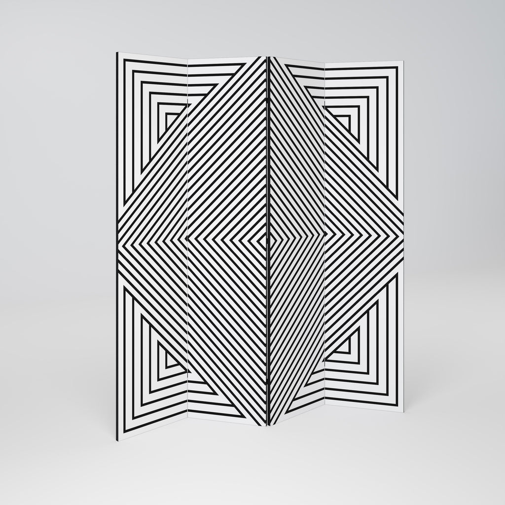 POLYGON ILLUSION Dekorativ rumsavdelare med 4 paneler