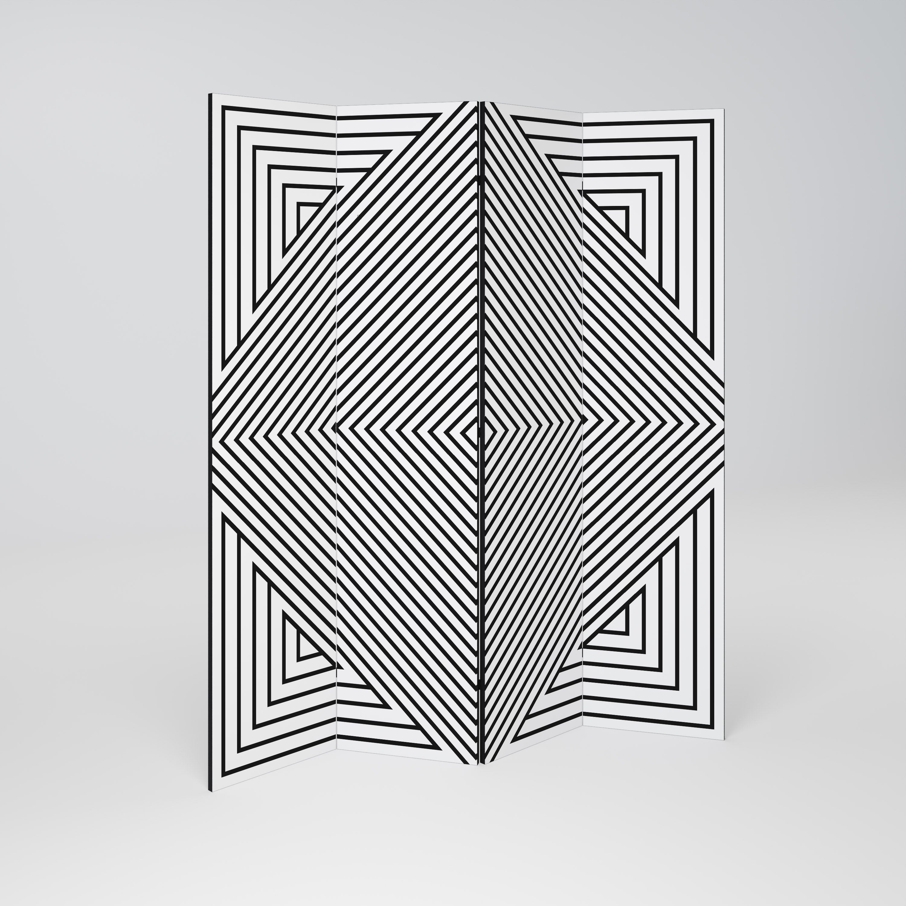 POLYGON ILLUSION Dekorativ rumsavdelare med 4 paneler