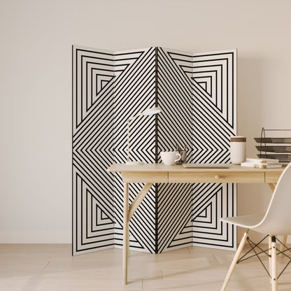 POLYGON ILLUSION Dekorativ rumsavdelare med 4 paneler