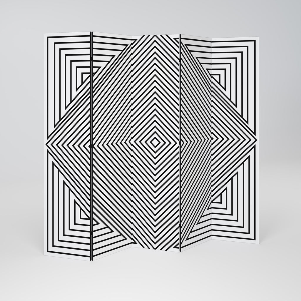 POLYGON ILLUSION Dekorativ rumsavdelare – 5 paneler