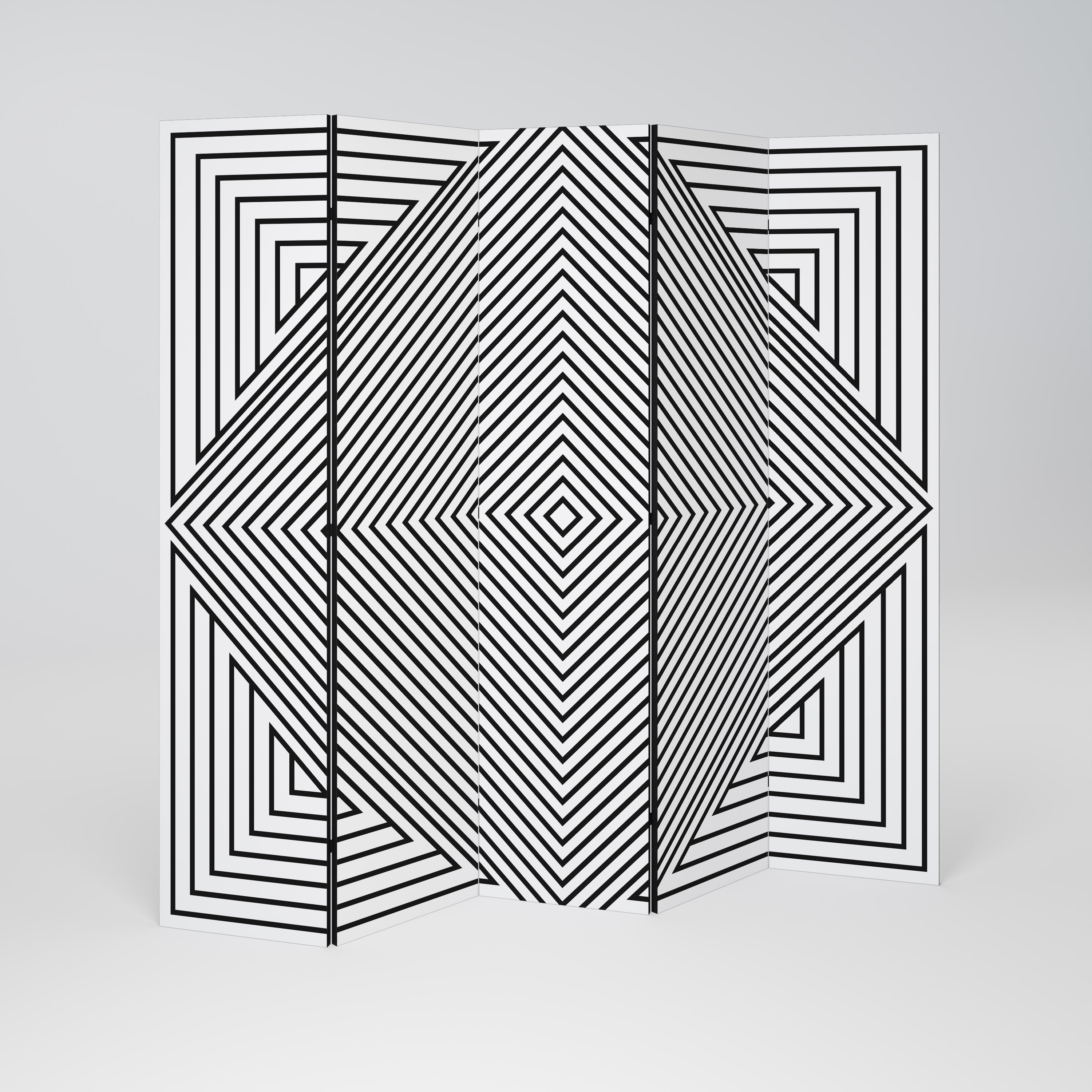POLYGON ILLUSION Dekorativ rumsavdelare – 5 paneler