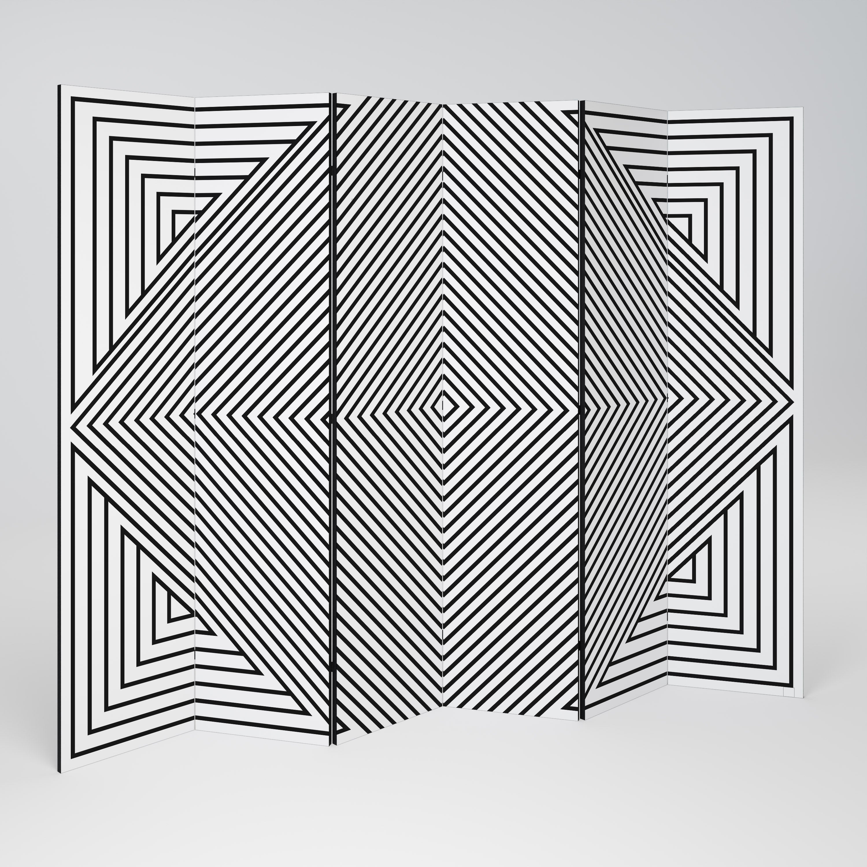 POLYGON ILLUSION Dekorativ rumsavdelare med 6 paneler
