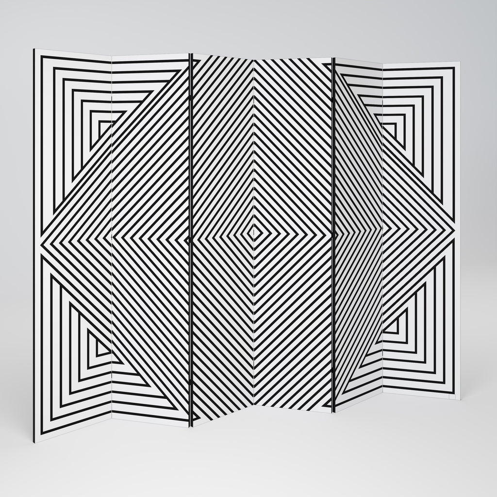 POLYGON ILLUSION Dekorativ rumsavdelare med 6 paneler