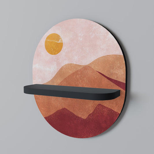 LIMINOUS SUNLIGHT Oval konsthylla i svart finish