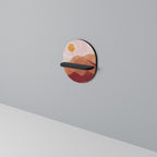 LUMINOUS SUNLIGHT Oval Art Shelf In Black Finish