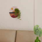 LUMINOUS SUNLIGHT Oval Art Shelf In Black Finish