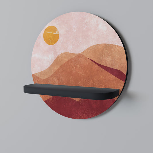 LIMINOUS SUNLIGHT Rund konsthylla i svart finish