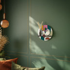 COOL STORY Round Art Shelf In Black Finish