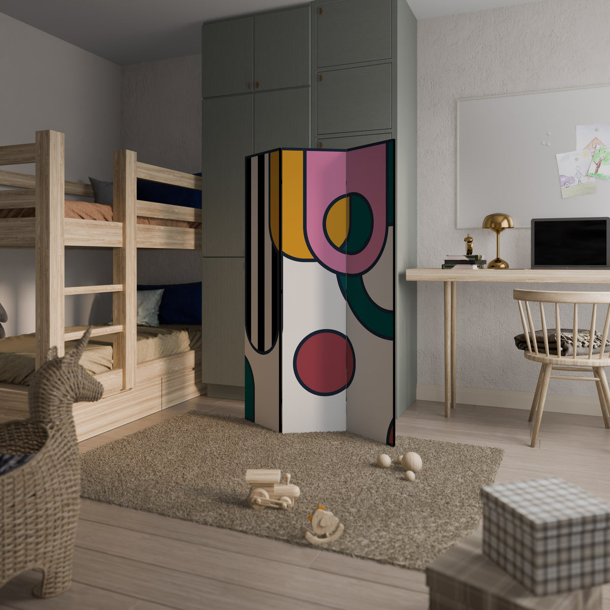 COOL STORY Dekorativ rumsavdelare – 3 paneler
