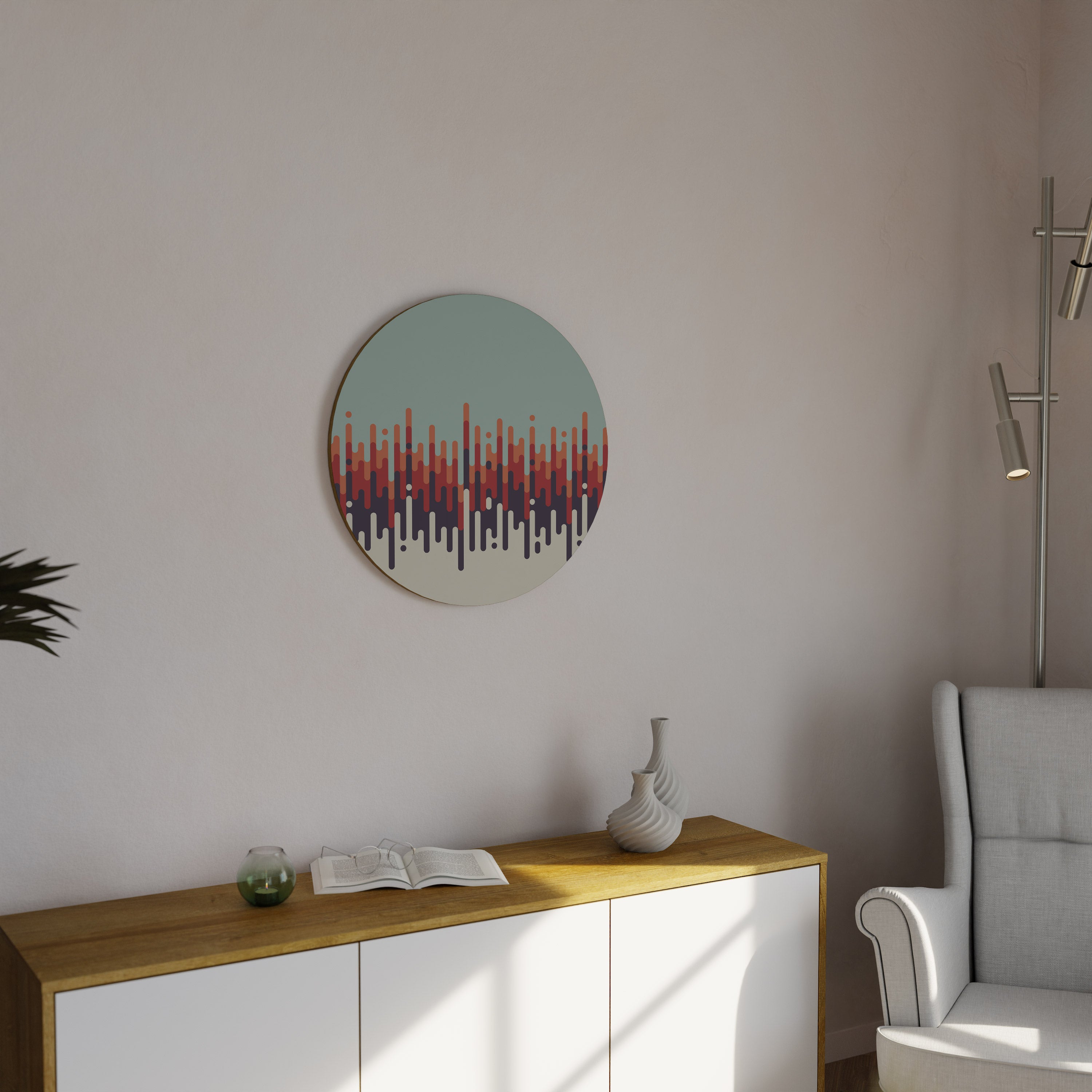 CHROMA CONTOURS Rund Väggkonst