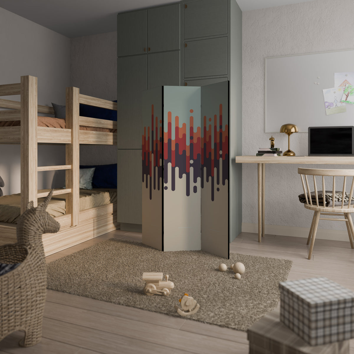 CHROMA CONTOURS Dekorativ rumsavdelare – 3 paneler