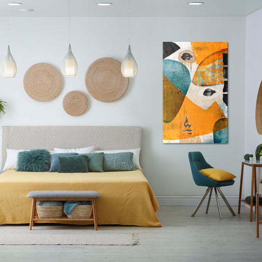 ABSTRACT FACES Vertical Canvas Print