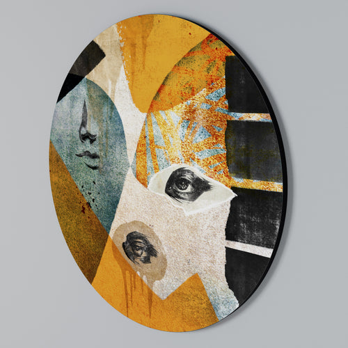 ABSTRAKTA ANSIKTEN Rund väggkonst